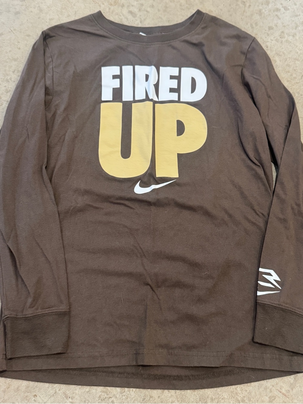 Nike "Fired Up" Brown Long Sleeve Tee